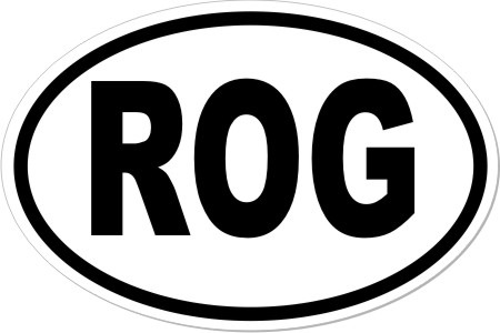 ROG (Rogaria) country code bumper sticker